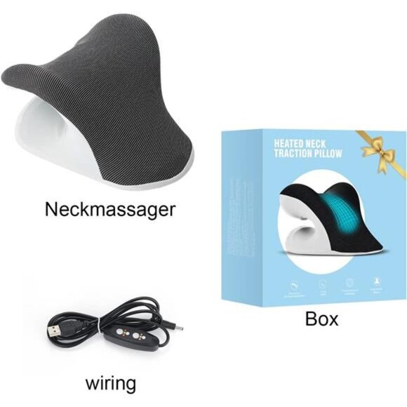 Heated Neck Stretcher w/ Magnetic Therapy Pillowcase, Neck and Shoulder Relaxer - Picture 6 of 7
